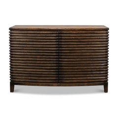 Modern Ribbed Bowfront Cabinet