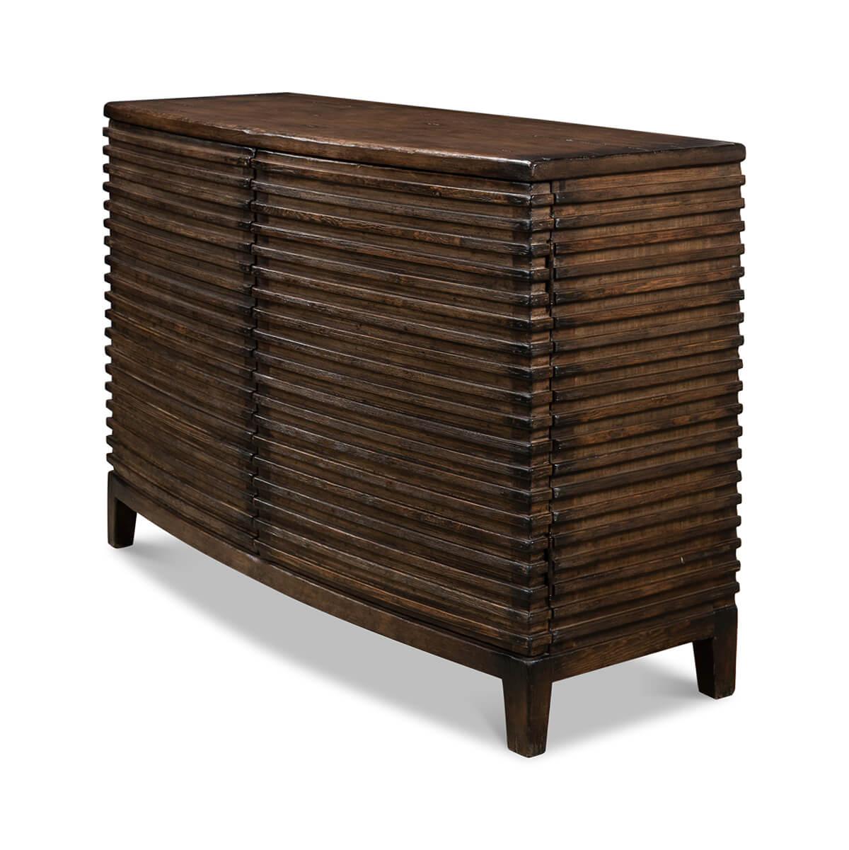 Modern Ribbed Bowfront Cabinet For Sale 2