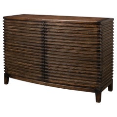 Modern Ribbed Bowfront Cabinet