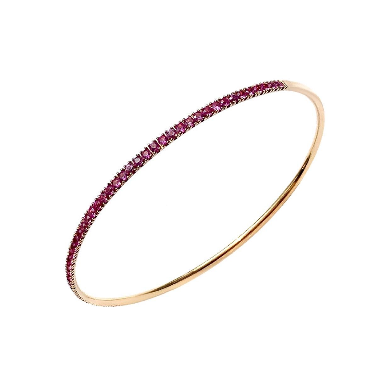 Bracelet jonc moderne rigoureux en or jaune 18 carats avec diamants bruns et diamants fins Pour femmes en vente