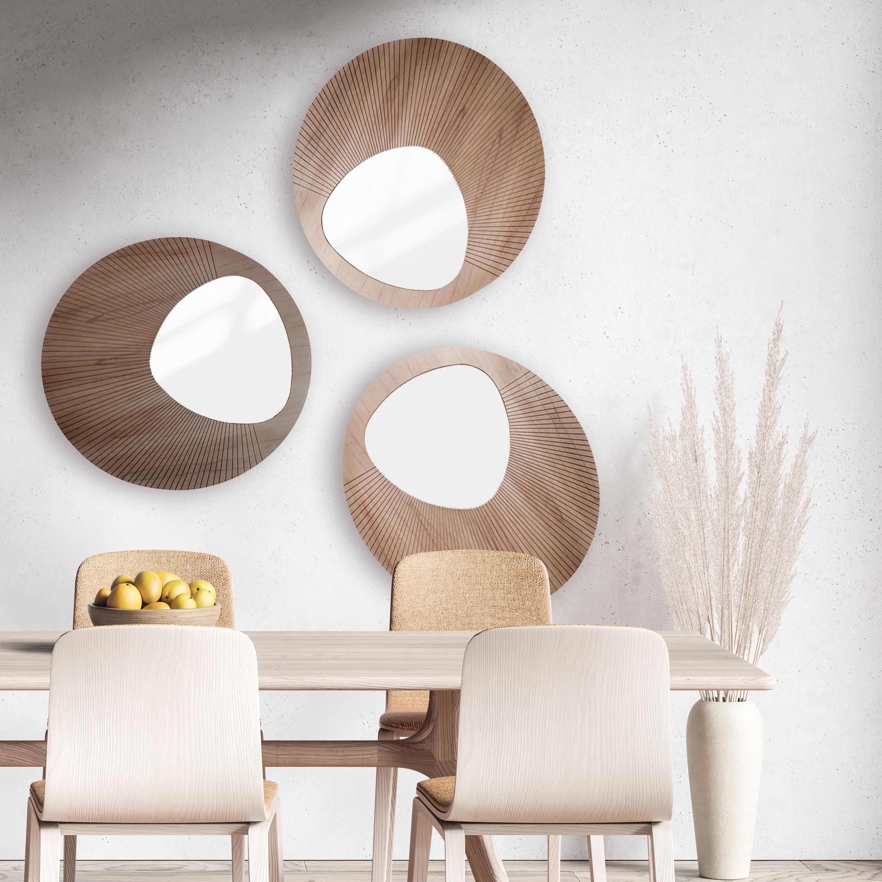Woodwork Organic Mirror Designed by Larissa Batista For Sale