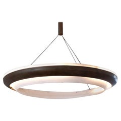 Lustre moderne Ring 180 cm en fer/Polycarbonate avec LED