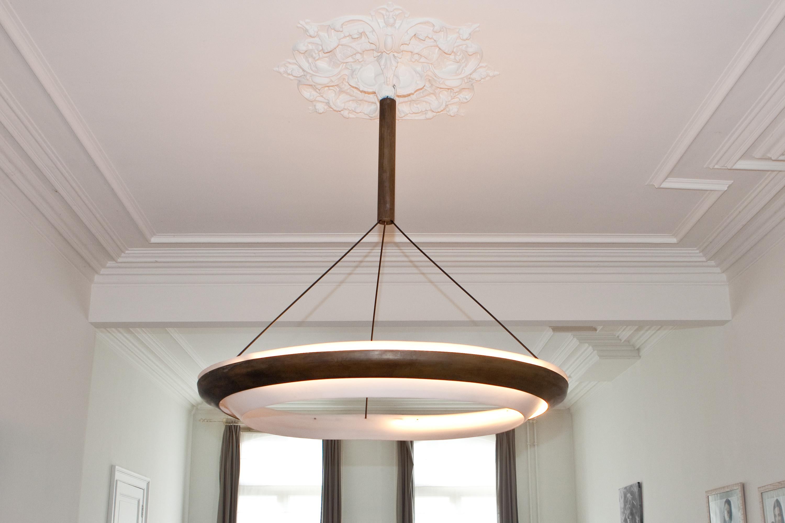 Contemporary Modern Ring chandelier 180 cm iron/Polycarbonate with LED  For Sale