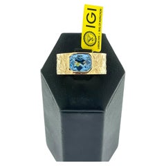 Modern Ring Yellow Gold with 4.50 carat Lab Grown Spinel IGI Certified 