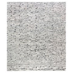 Modern River-Dance Beige and Black Mohair Carpet by Doris Leslie Blau