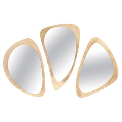 Specchio da parete Modern Age Set/3 Foglia d'oro invecchiato fatto a mano Portogallo Greenapple