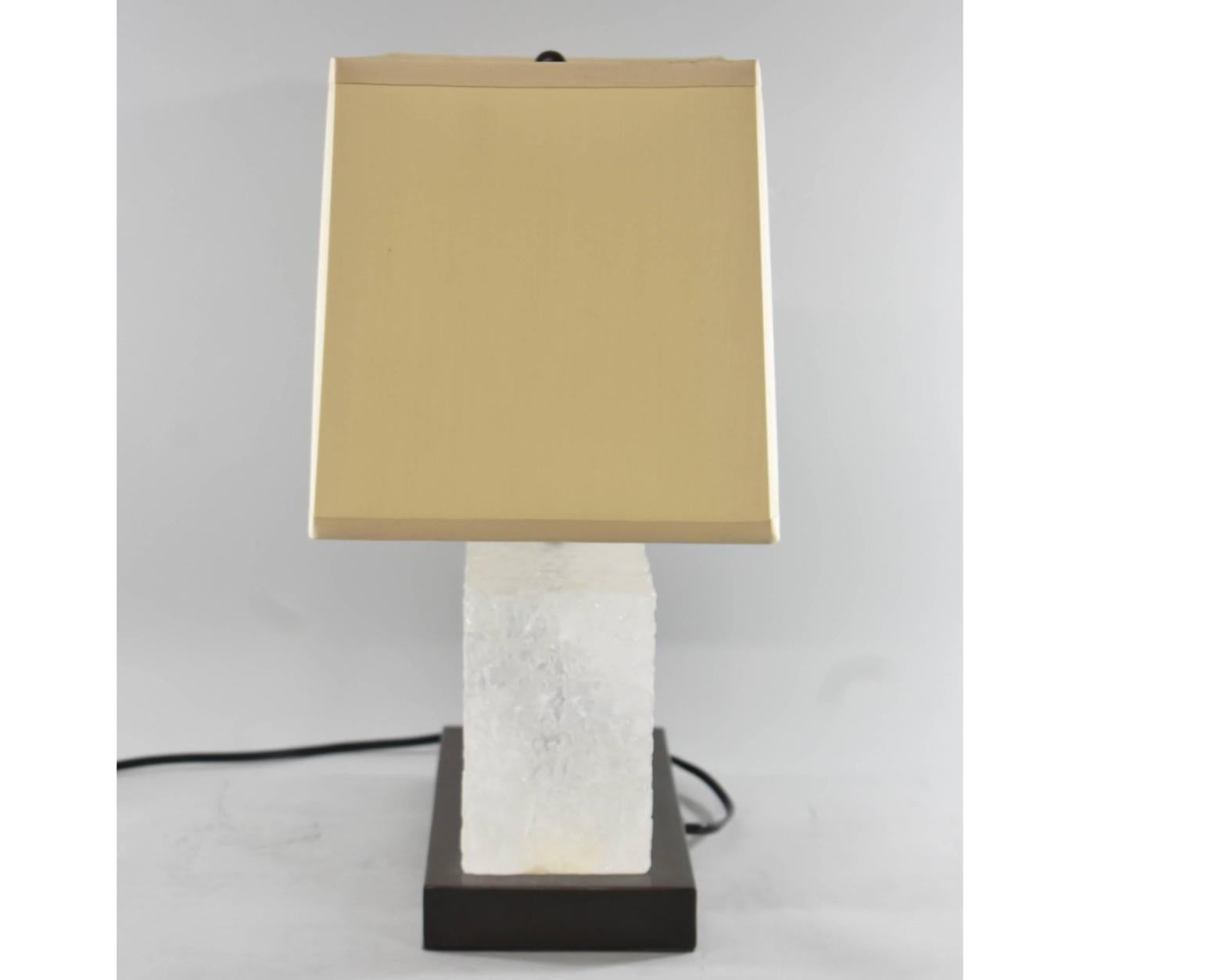 Art Deco Modern Robert Kuo for McGuire Carved Ice Table Lamp - 1 of 2 For Sale