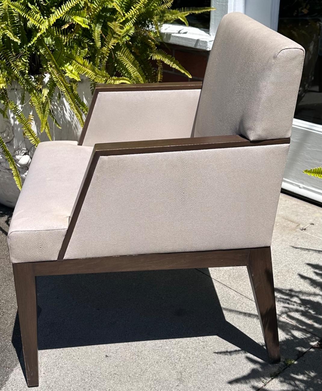 Modern Robert Marinelli Le Caprice Designer Shagreen Desk Arm Chair In Good Condition For Sale In LOS ANGELES, CA
