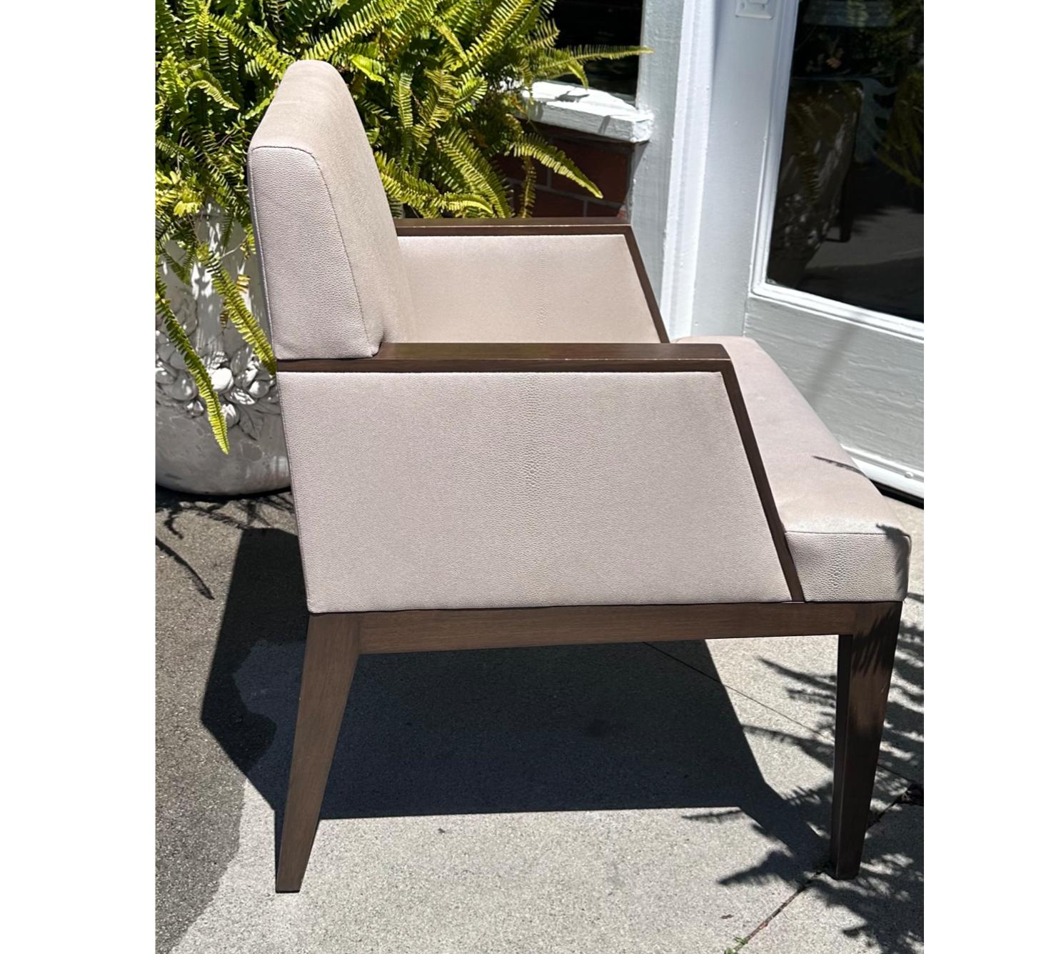 Contemporary Modern Robert Marinelli Le Caprice Designer Shagreen Desk Arm Chair For Sale