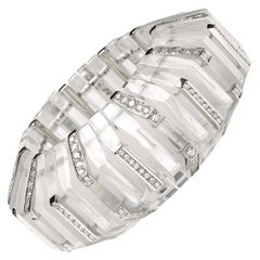 The Moderns Bracelet en cristal de roche, diamant et platine, 13,20 carats