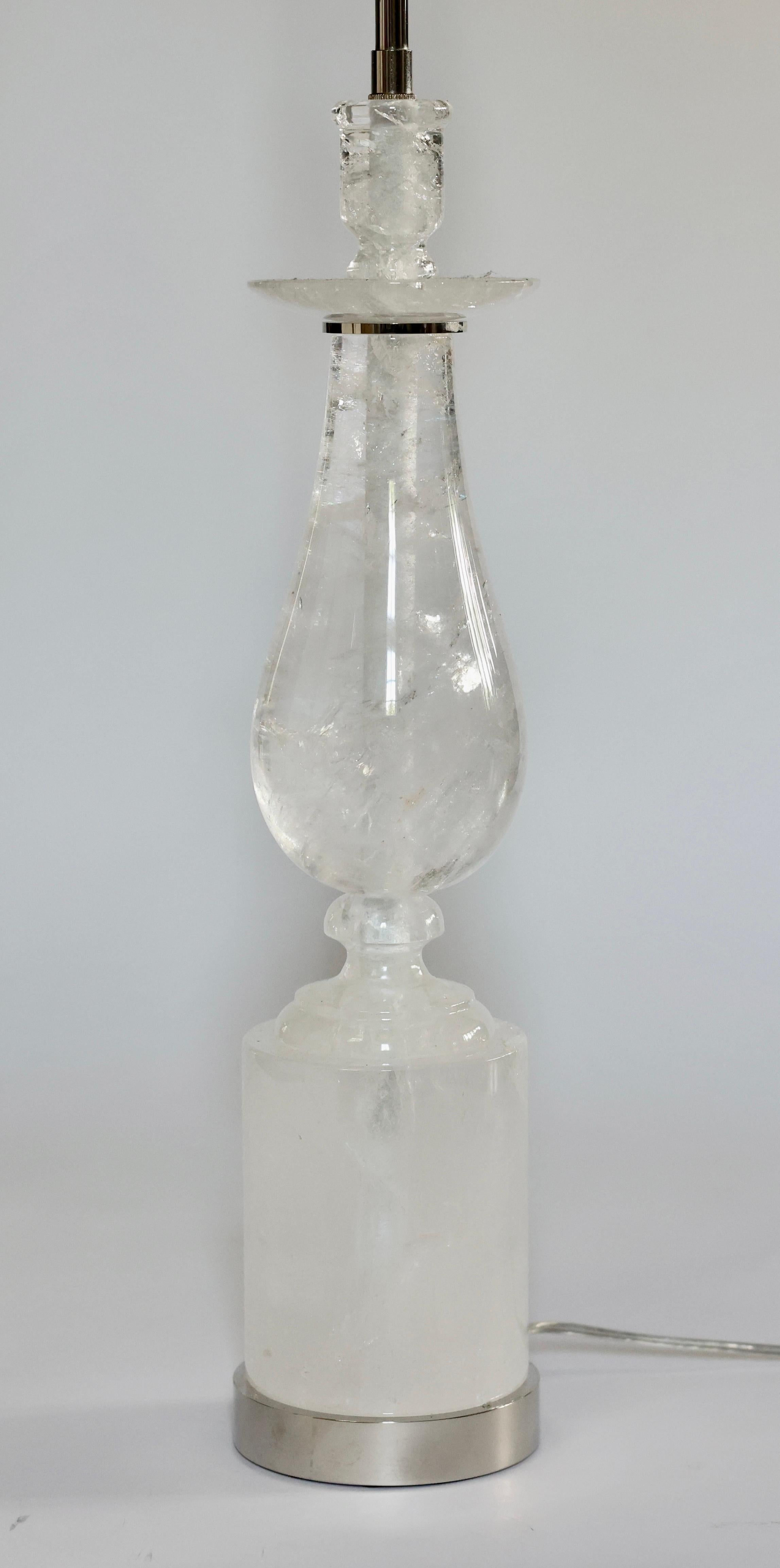 Lampes Modernes en Cristal de Roche par Phoenix Abîmé - En vente à New York, NY