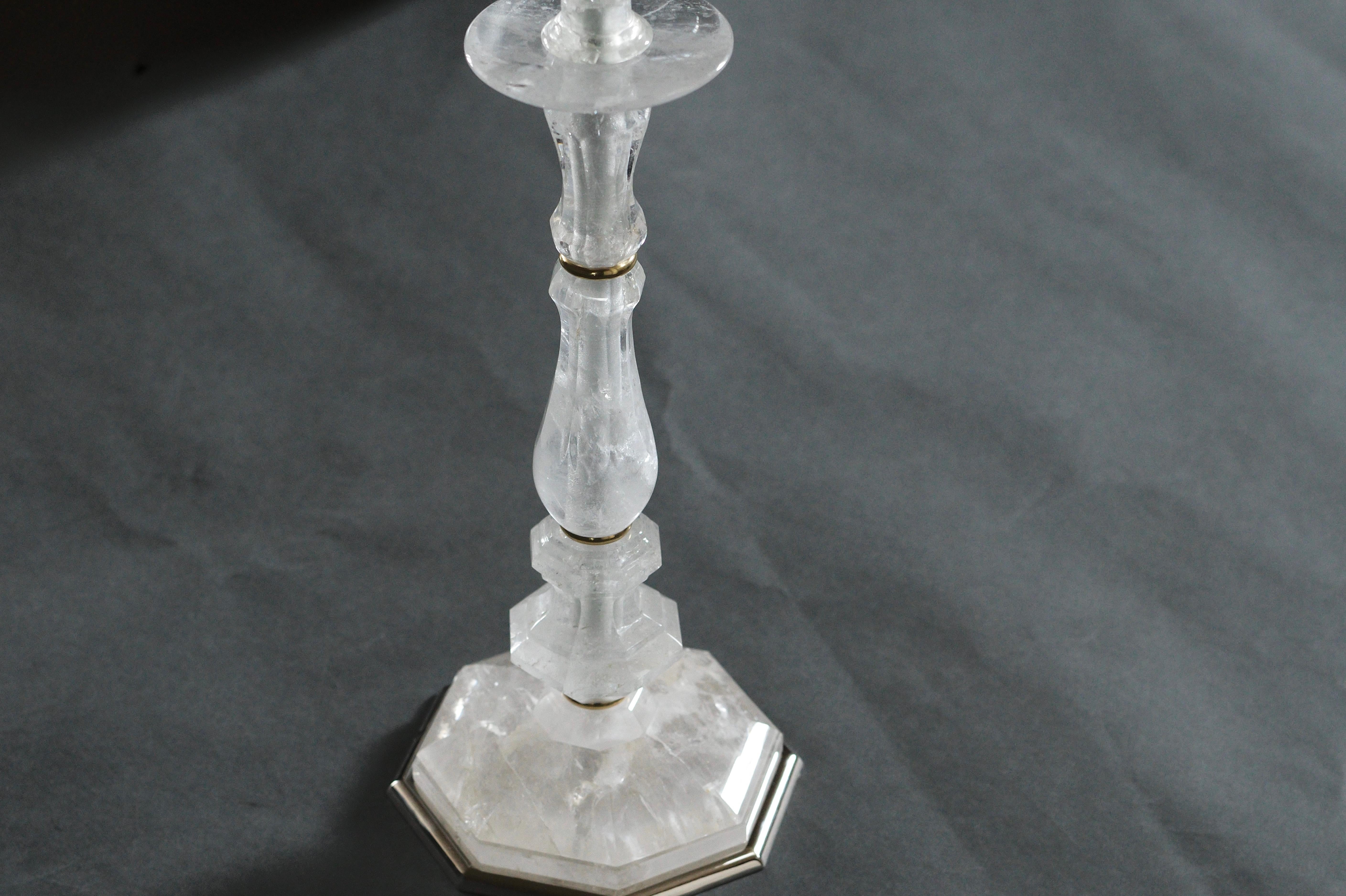 XXIe siècle et contemporain Lampes modernes en cristal de roche par Phoenix en vente