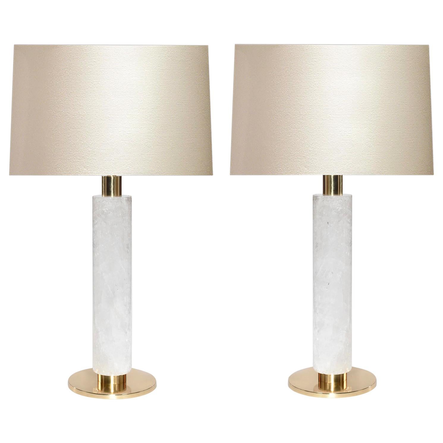 Lampes modernes en quartz et cristal de roche par Phoenix