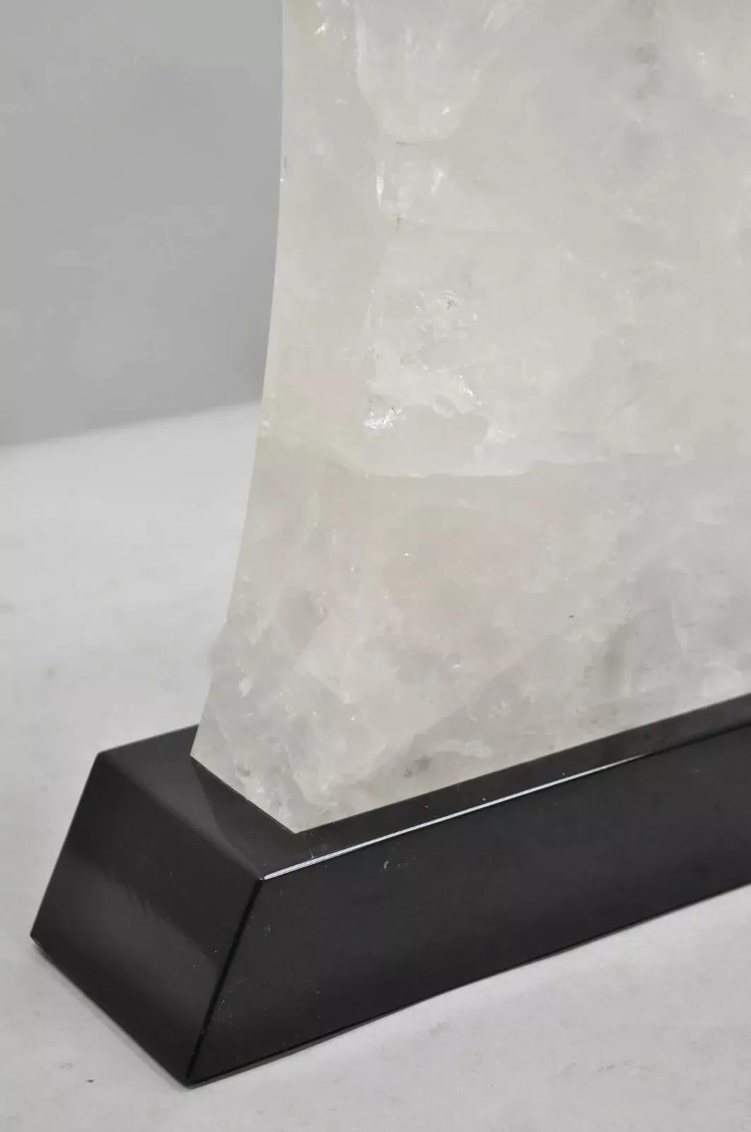 Cristal The Moderns Rock Crystal Quartz Large Concave Hourglass Table Lamps - a Pair en vente