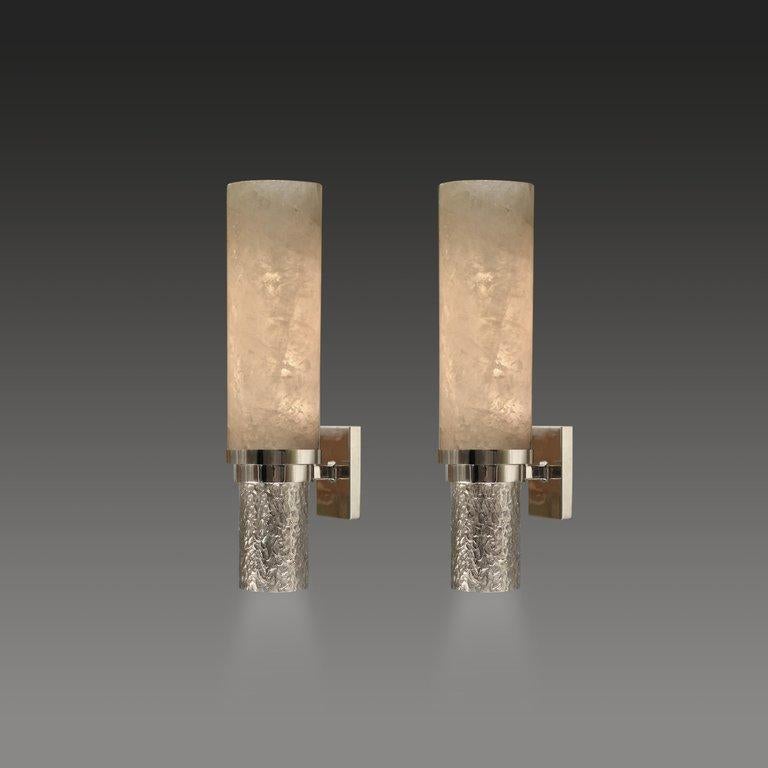 Group of Four RTF Rock crystal Sconces by Phoenix In Excellent Condition For Sale In New York, NY