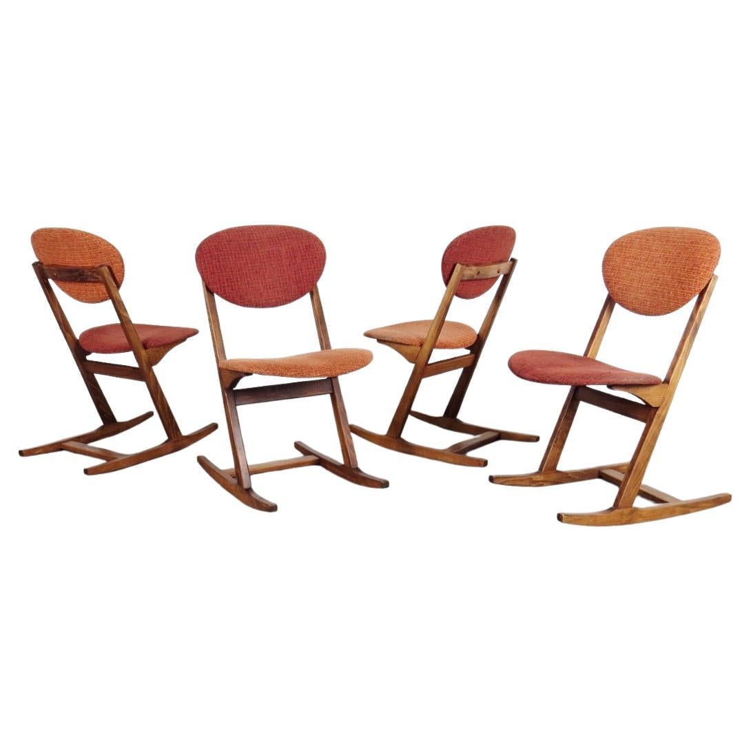Unique Mid-Century Modern Rocking Chairs, 1970s '4 Pieces'