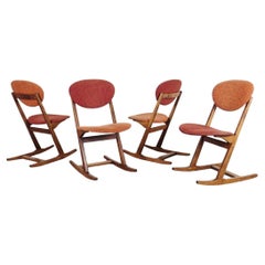 Vintage Modern Rocking Chairs by Karel Vyčítal and Miloš Sedláček, 1970s '4 Pieces'