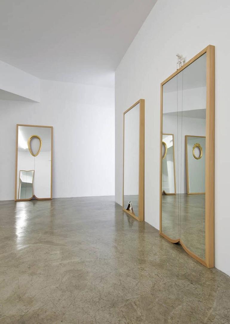 Fait main Miroir rectangulaire à feuilles dorées moderne Ron Gilad pour Dilmos, édition limitée en vente