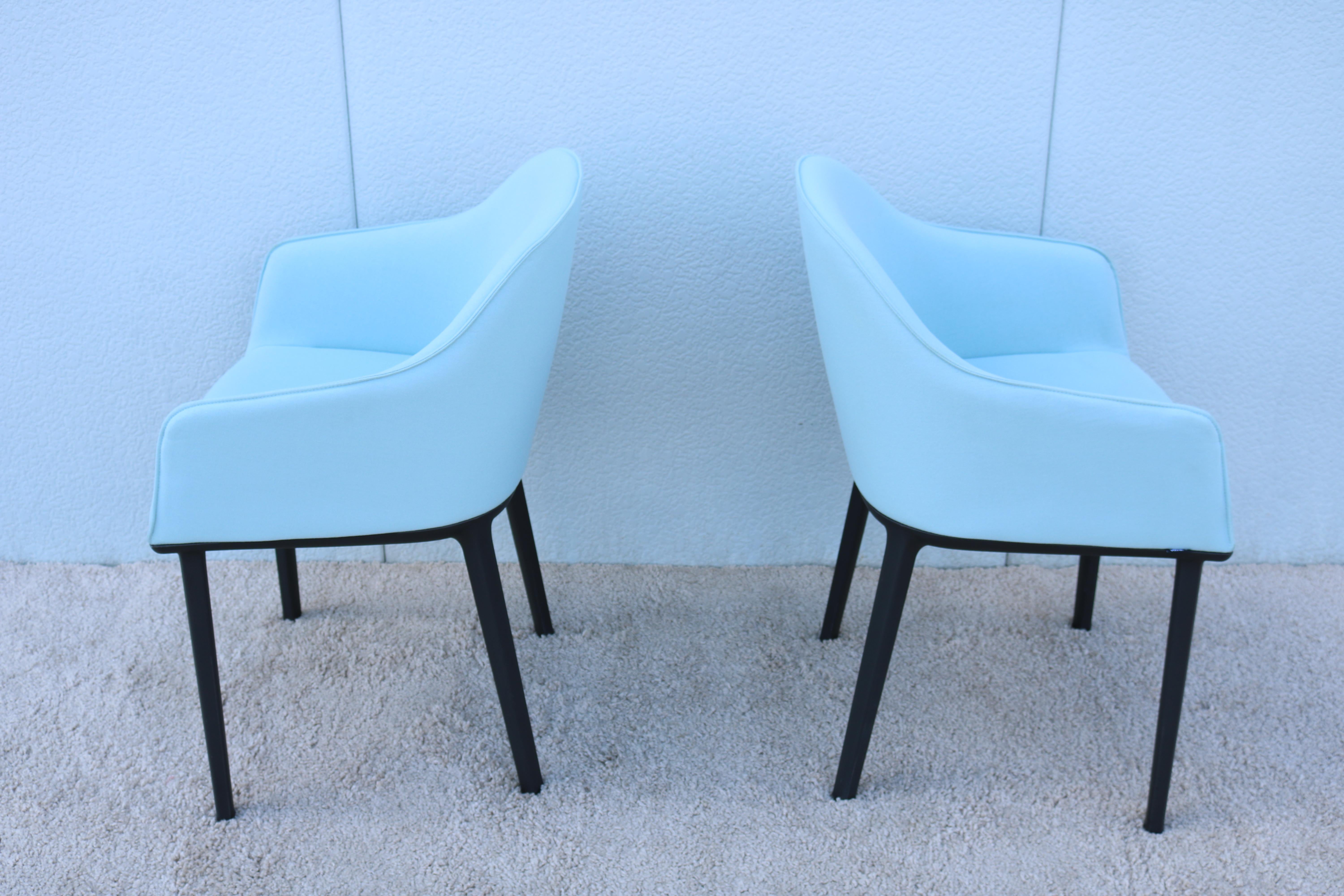 Modern Ronan and Erwan Bouroullec for Vitra Ice Blue Softshell Chairs, a Pair For Sale 8