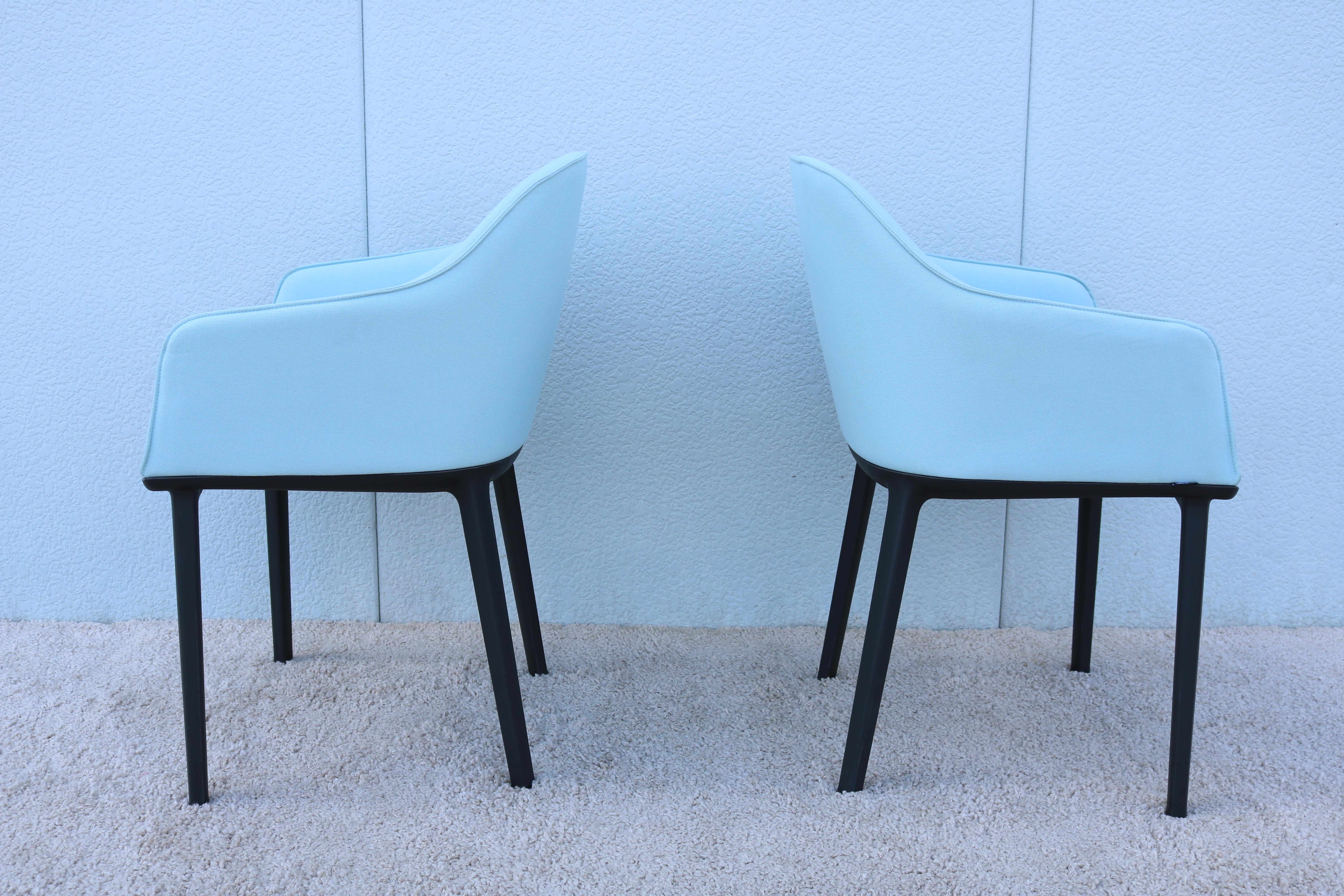 Modern Ronan and Erwan Bouroullec for Vitra Ice Blue Softshell Chairs, a Pair For Sale 9