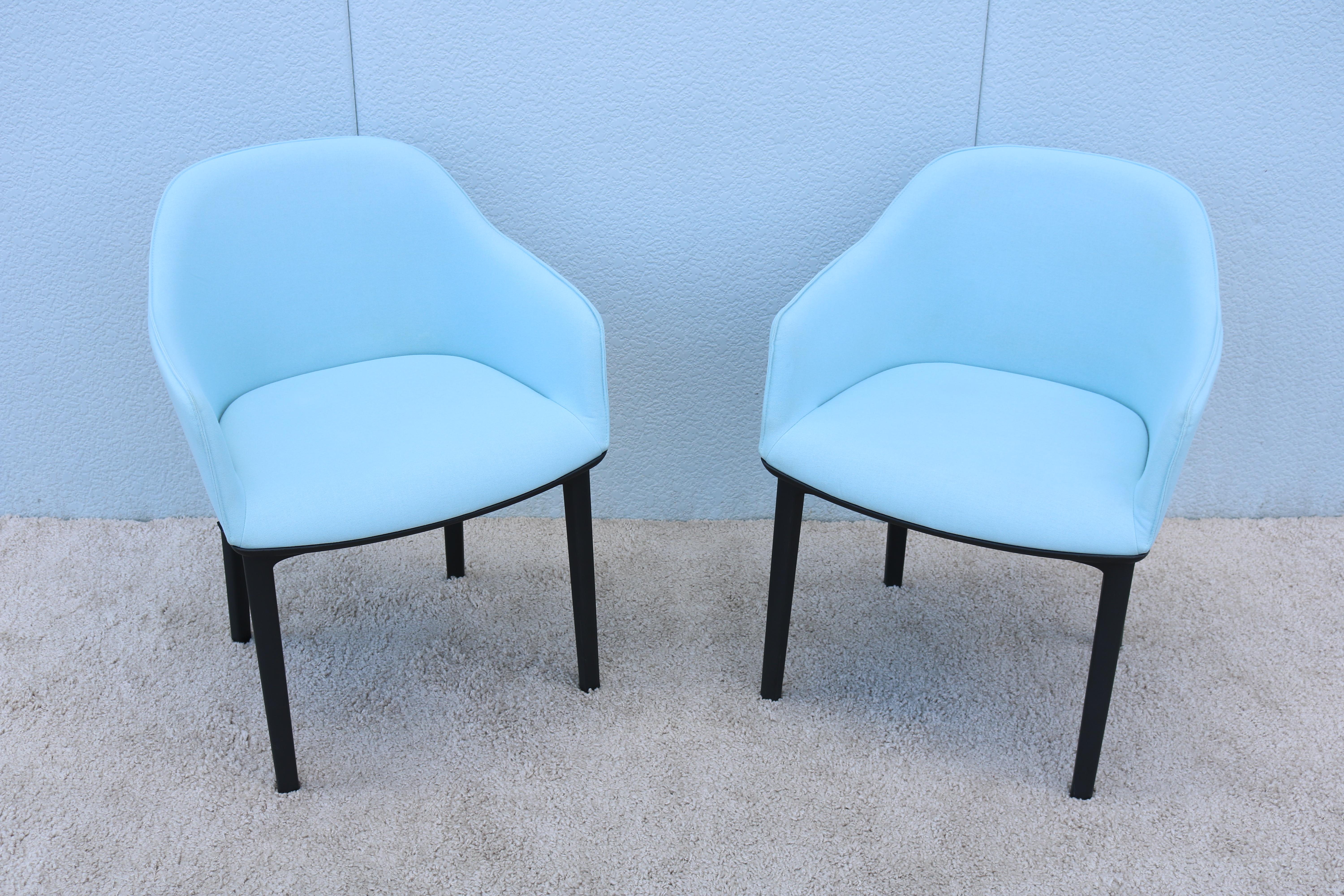 German Modern Ronan and Erwan Bouroullec for Vitra Ice Blue Softshell Chairs, a Pair For Sale