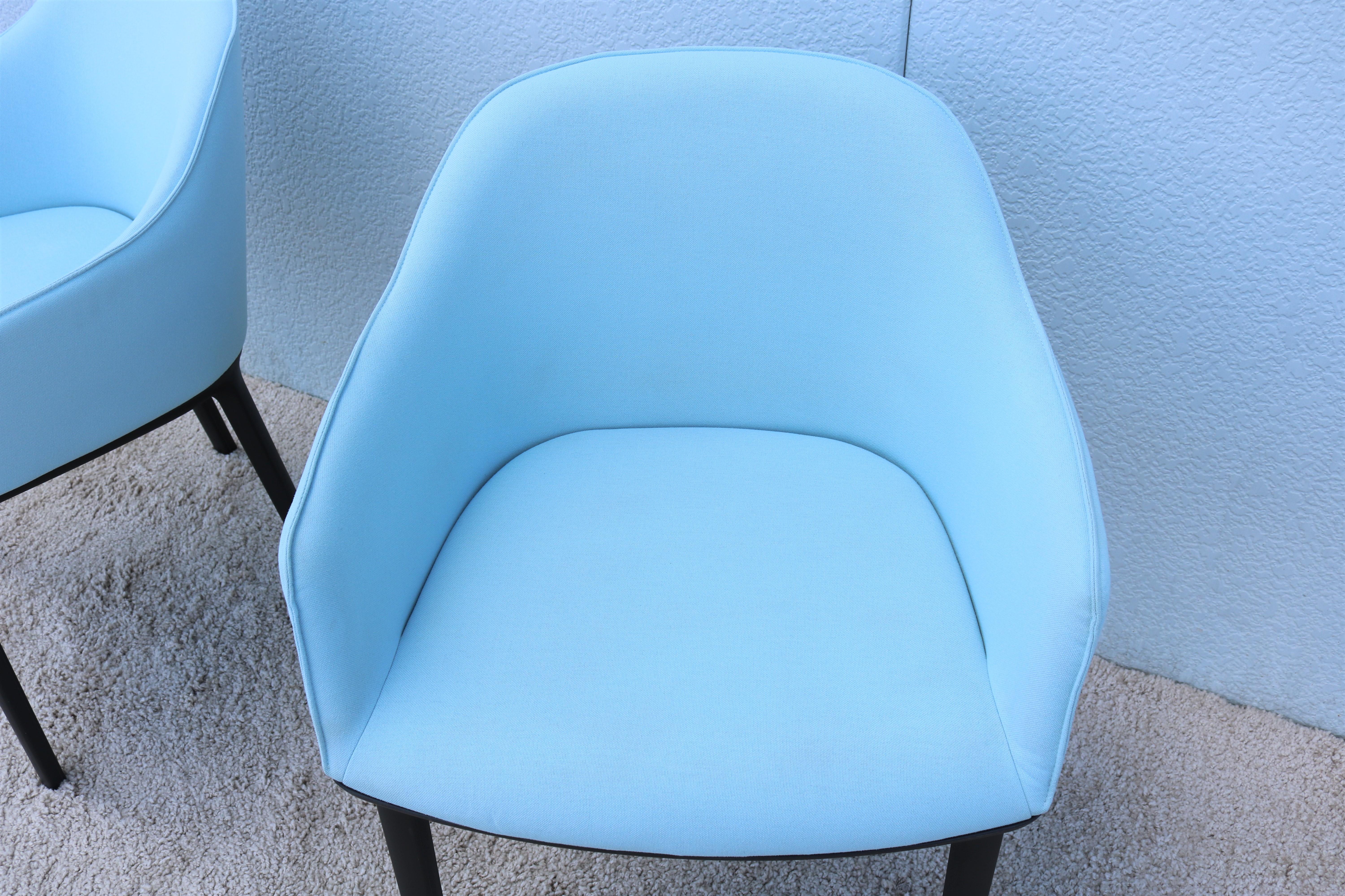 Sedie moderne Ronan and Erwan Bouroullec per Vitra in Softshell blu ghiaccio, una coppia in vendita 1