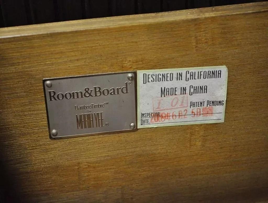 Room and Board Moderna Timbre de bambú Maria Yee Consola Credenza Armario Aparador Madera en venta