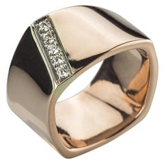 Modern Rose and White Gold 0.20 Karat White Diamonds Handcrafted Design Ring