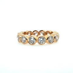 Modern Rose Gold 2.50 CARAT Natural Diamond Eternity Band Statement Ring