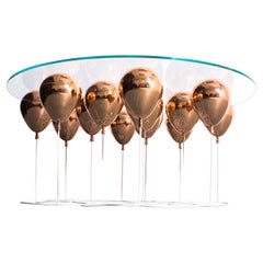 Modern Rose Gold Coffee Table, Round