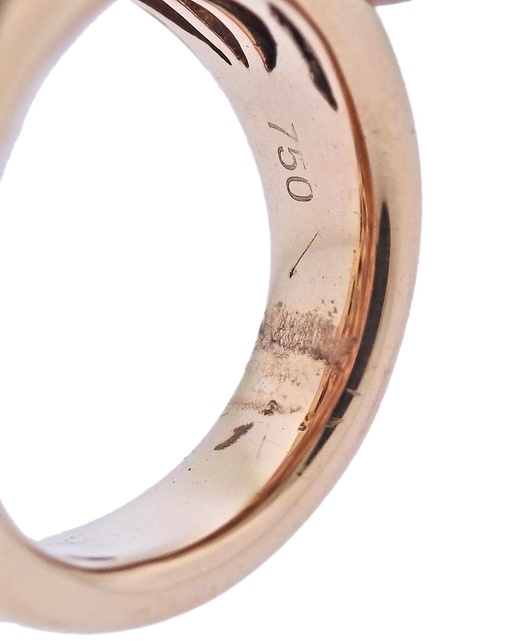 Round Cut Modern Rose Gold Diamond Onyx Zebra Cocktail Ring For Sale