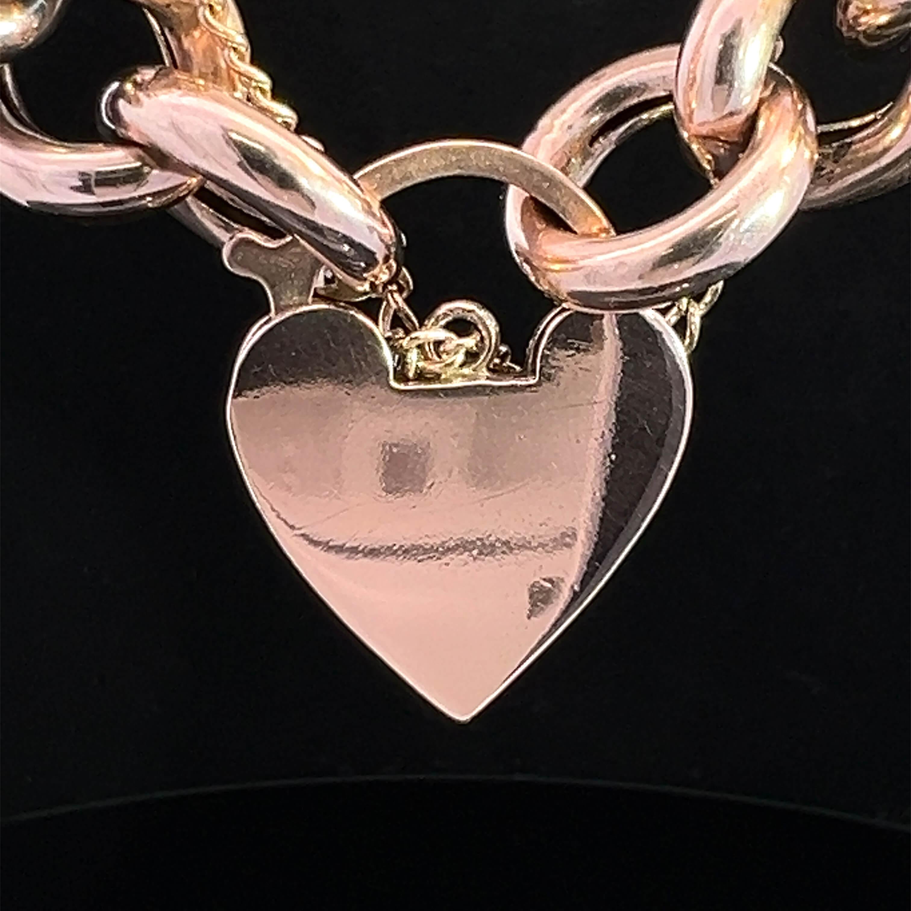 Women's or Men's Modern Rose Gold Padlock Bracelet Circa 2000