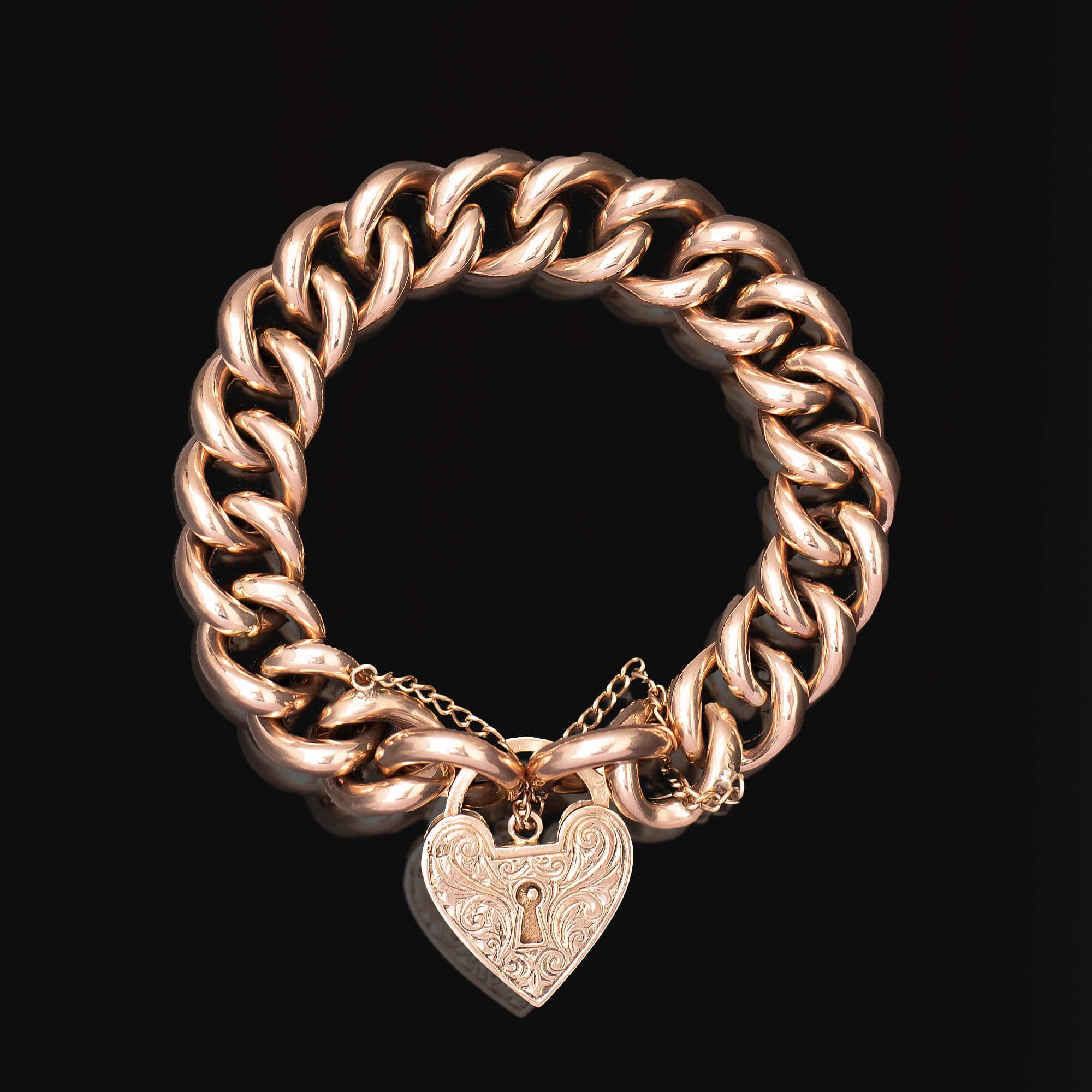Modern Rose Gold Padlock Bracelet Circa 2000 2