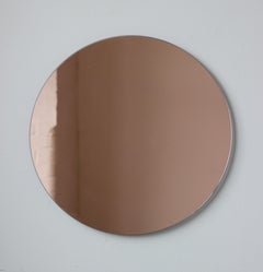 Orbis Rose gold / Peach Tinted Circular Minimalist Frameless Mirror, Regular