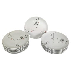 14 assiettes plates modernes à motif Rosenthal Quince de Raymond Loewy, Allemagne, 1956