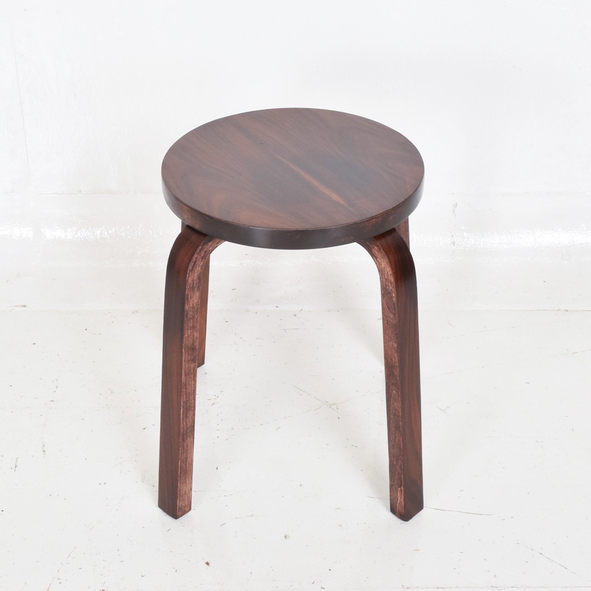 Scandinavian Modern Modern Rosewood Low Stool E60 Iconic Design by Alvar Aalto for Artek Denmark