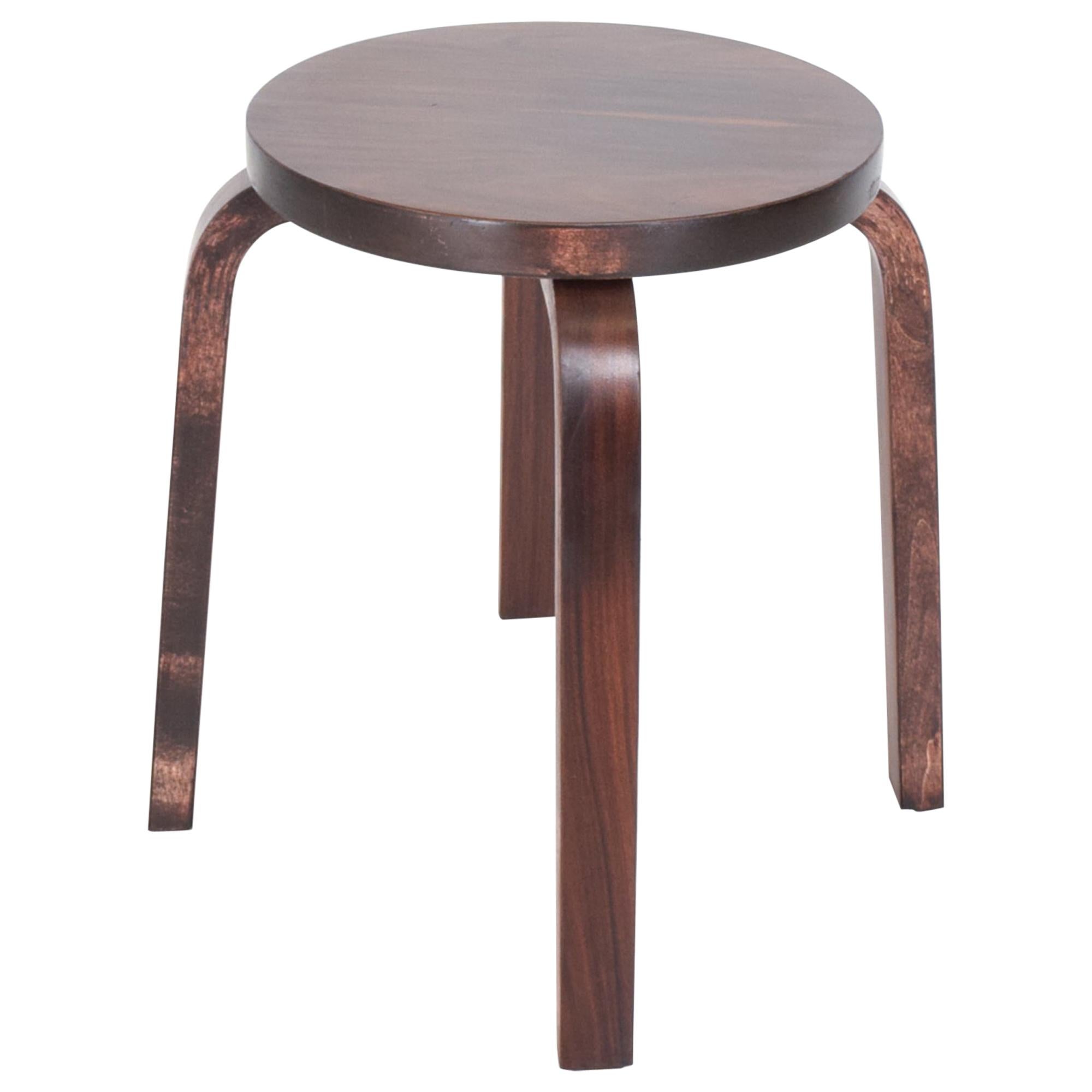 Modern Rosewood Low Stool E60 Iconic Design by Alvar Aalto for Artek Denmark