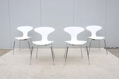 Modern Ross Lovegrove for Bernhardt Design Orbit Stacking Dining Chairs Set of 4