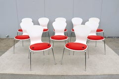 Modern Ross Lovegrove for Knoll Sprite Stacking Armless Dining Chairs- Set of 10