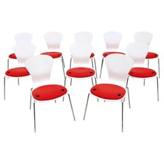 Modern Ross Lovegrove for Knoll Sprite Stacking Armless Dining Chairs- Set of 10