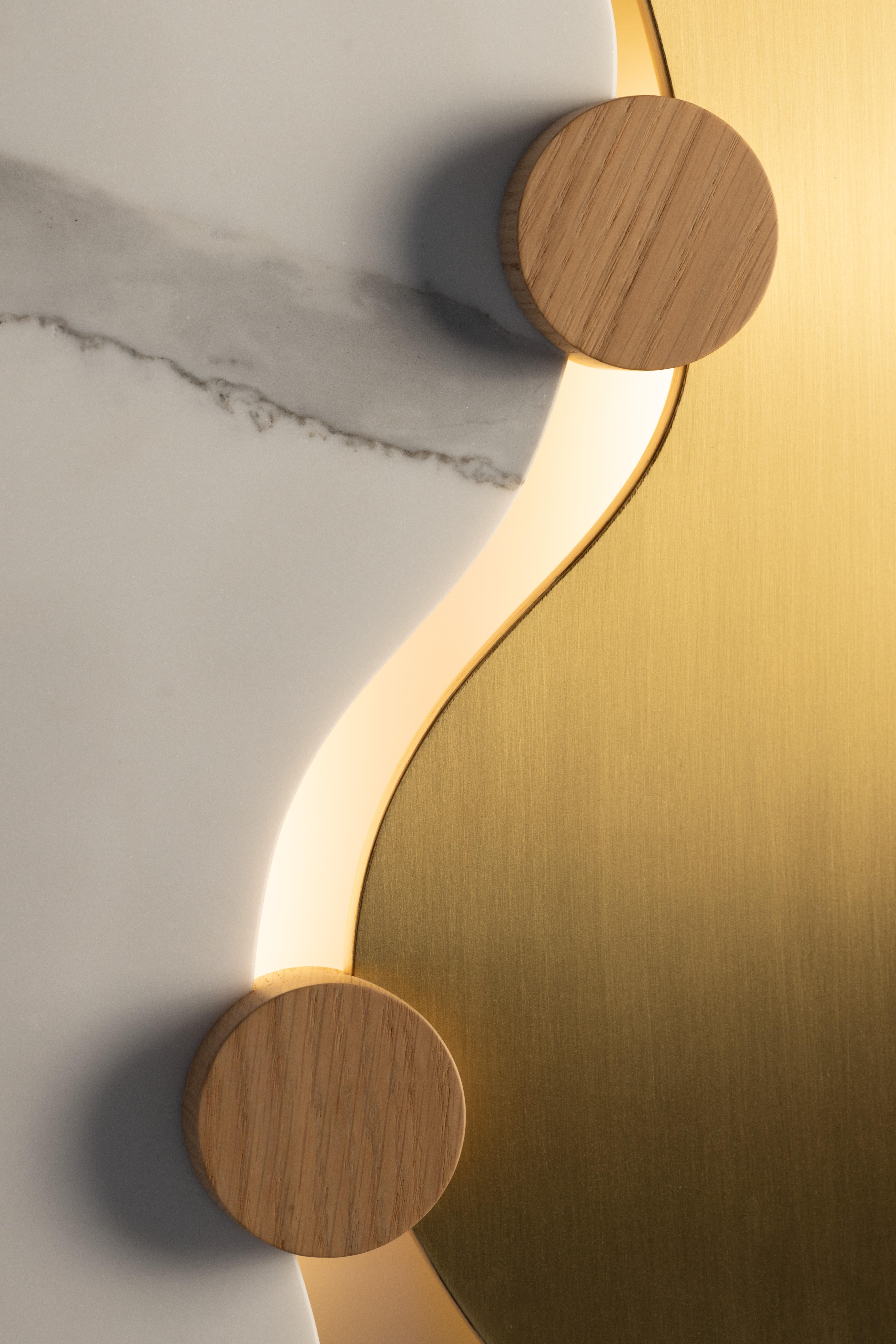 Modernes Rossim Set/2 Wandkunstwerke, Marmor-Messing, handgefertigt von Greenapple im Angebot 5