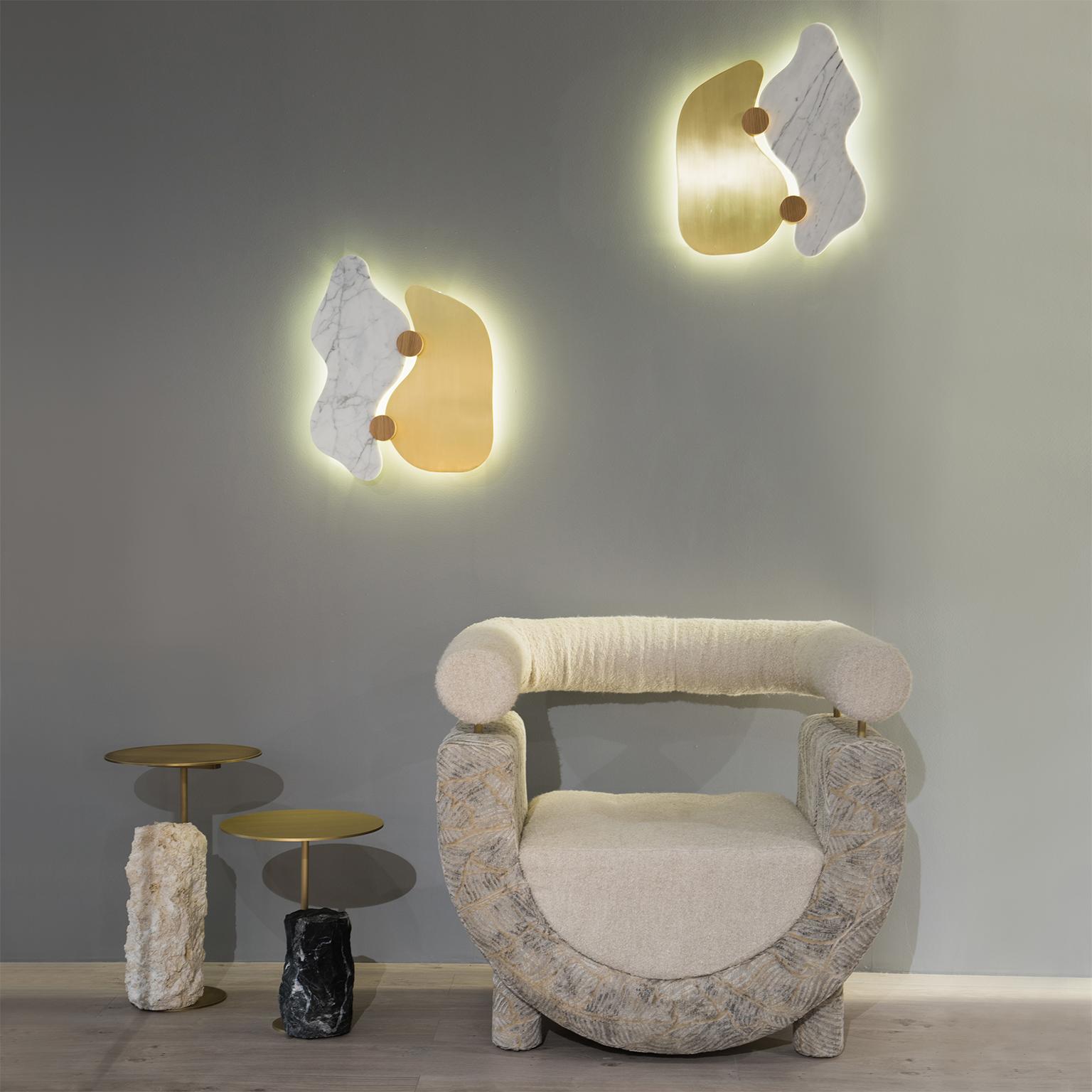 Modernes Rossim Set/2 Wandkunstwerke, Marmor-Messing, handgefertigt von Greenapple im Angebot 10