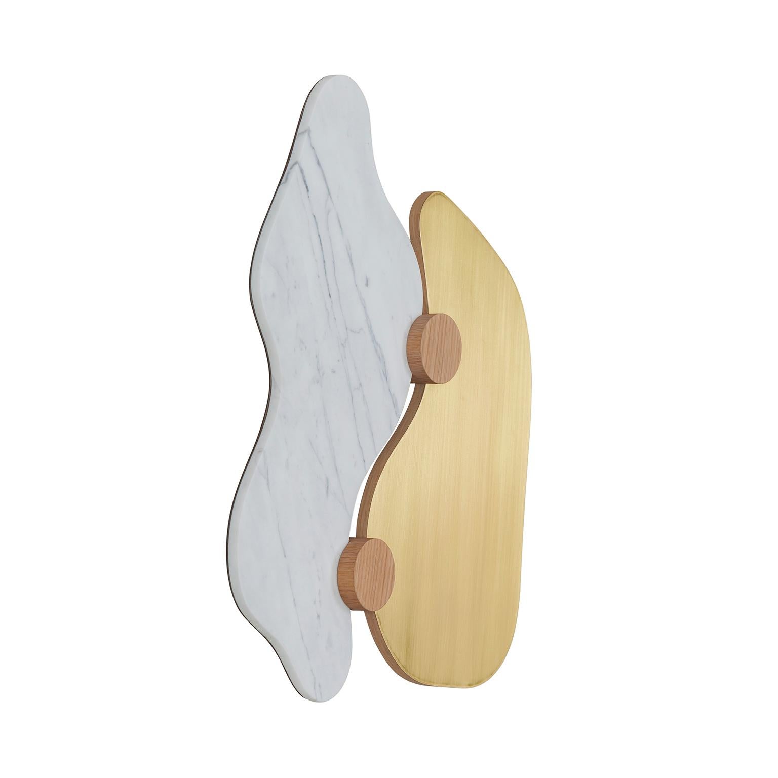 Modernes Rossim Set/2 Wandkunstwerke, Marmor-Messing, handgefertigt von Greenapple im Angebot 1