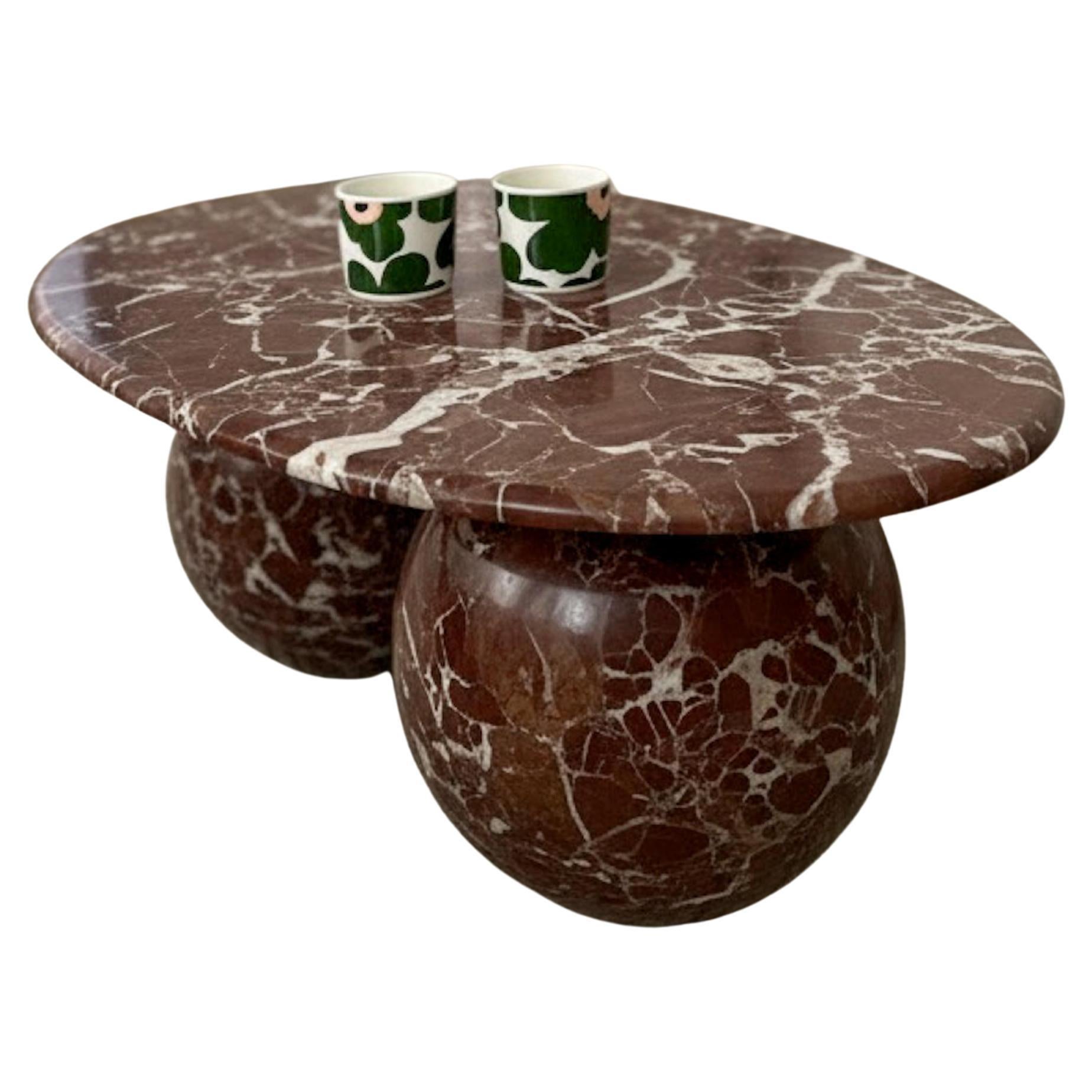 Moderner Rosso Levanto Roter Marmor Couchtisch - Marmor Endtisch - Beistelltisch im Angebot