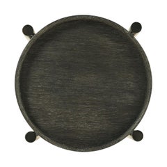 Modern Round Accent Table - Dark