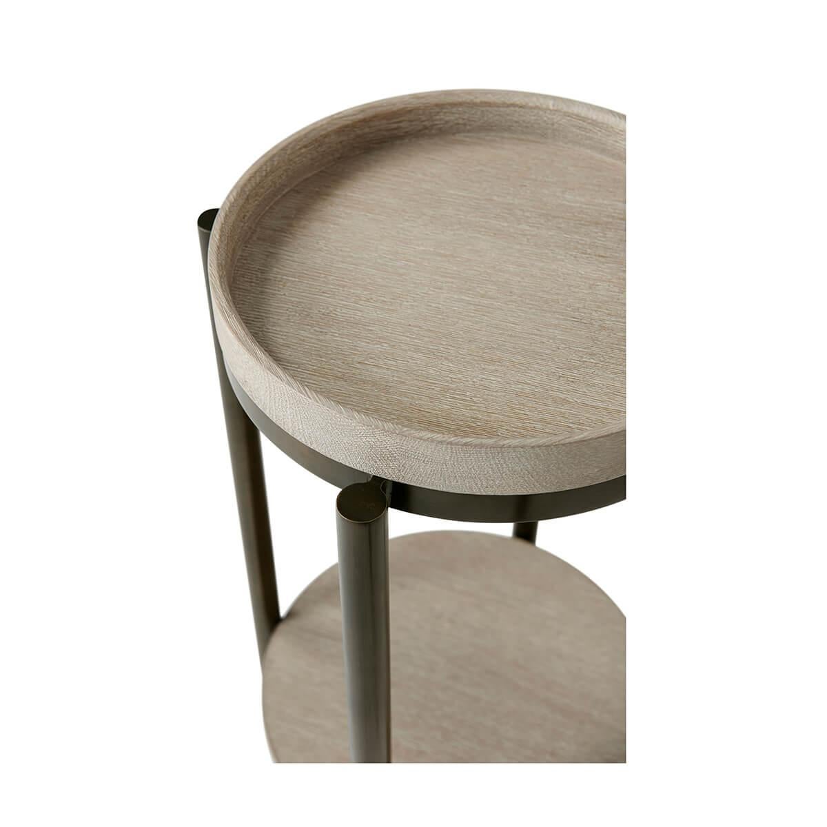 Contemporary Modern Round Accent Table For Sale