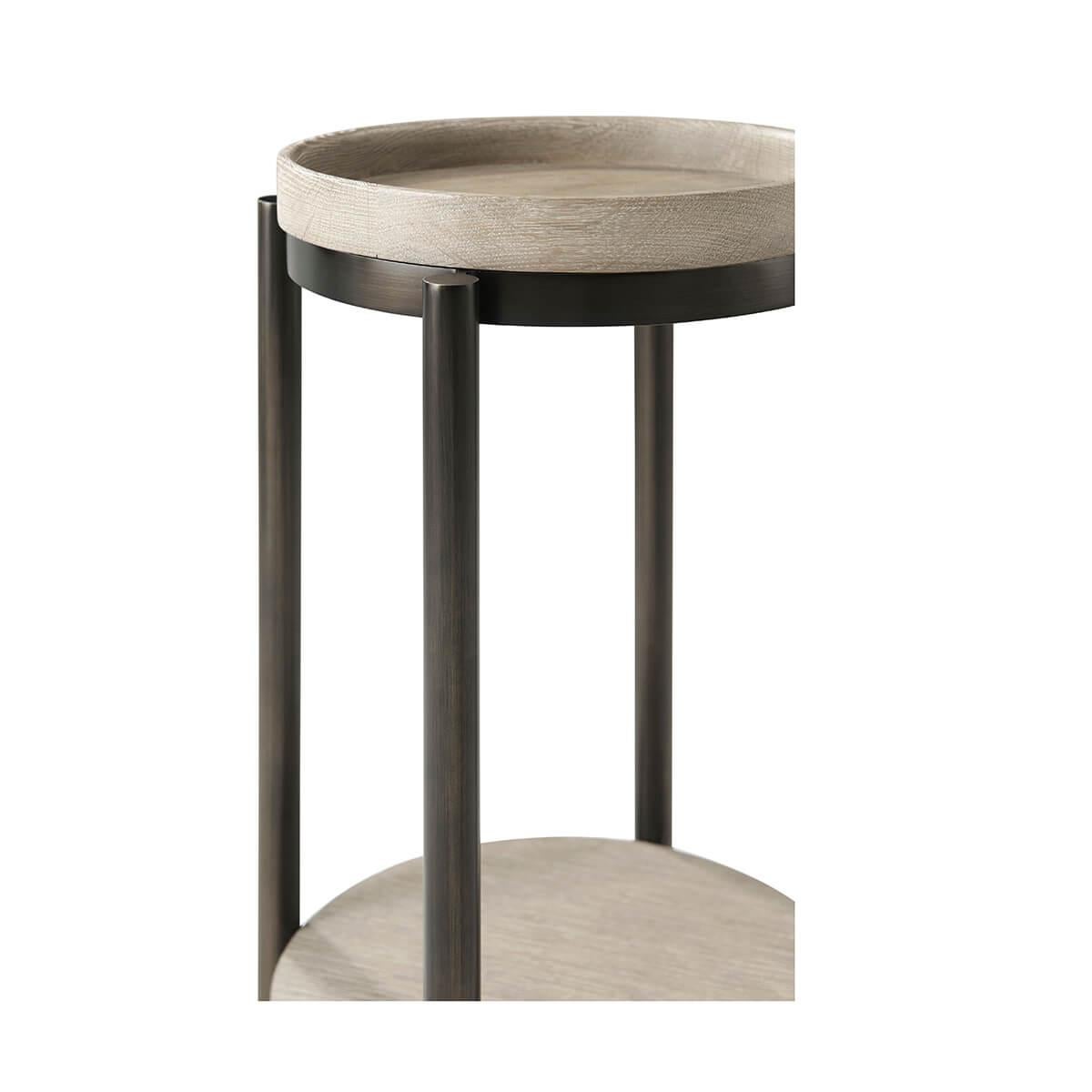 Metal Modern Round Accent Table For Sale