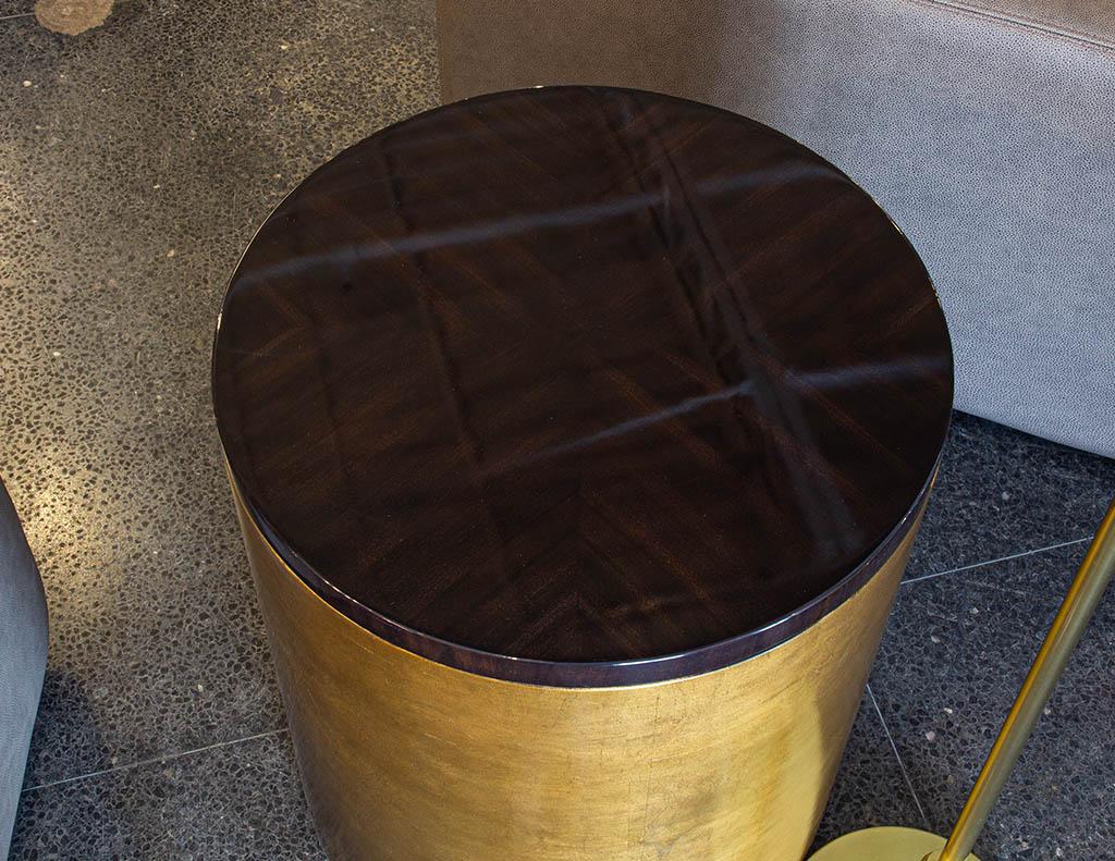 Modern Round Accent Table in Gold Leaf  For Sale 2