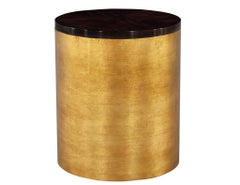Modern Round Accent Table in Gold Leaf