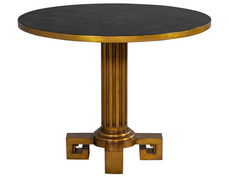 Modern Round Antiqued Gold Accent Table For Sale At 1stdibs